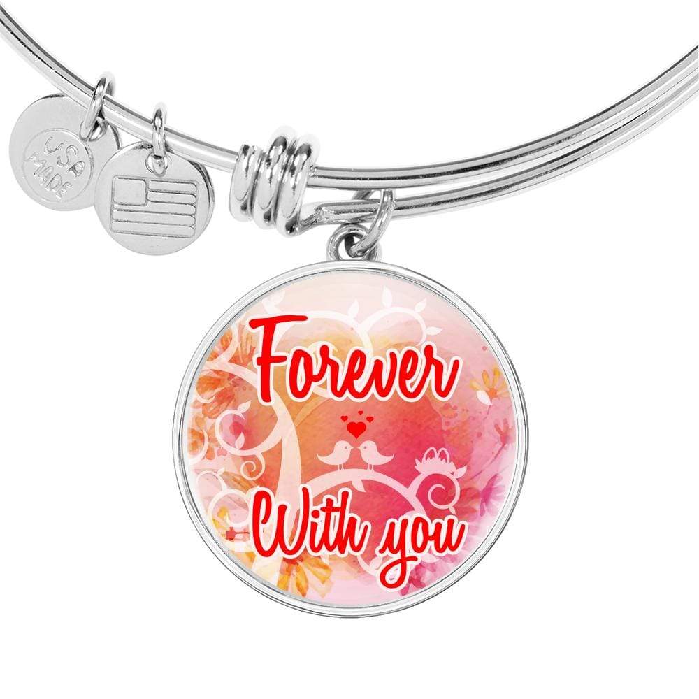 Forever With You Stainless Steel or 18k Gold Circle Bangle Bracelet - Express Your Love Gifts