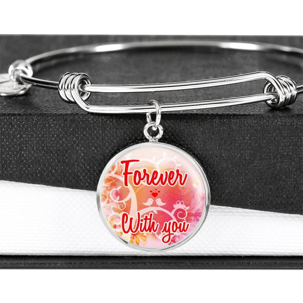 Forever With You Stainless Steel or 18k Gold Circle Bangle Bracelet - Express Your Love Gifts