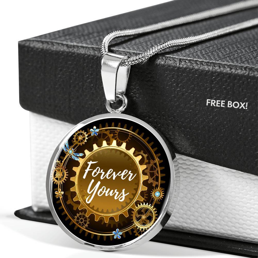 Forever Yours Circle Necklace Stainless Steel or 18k Gold 18-22" - Express Your Love Gifts