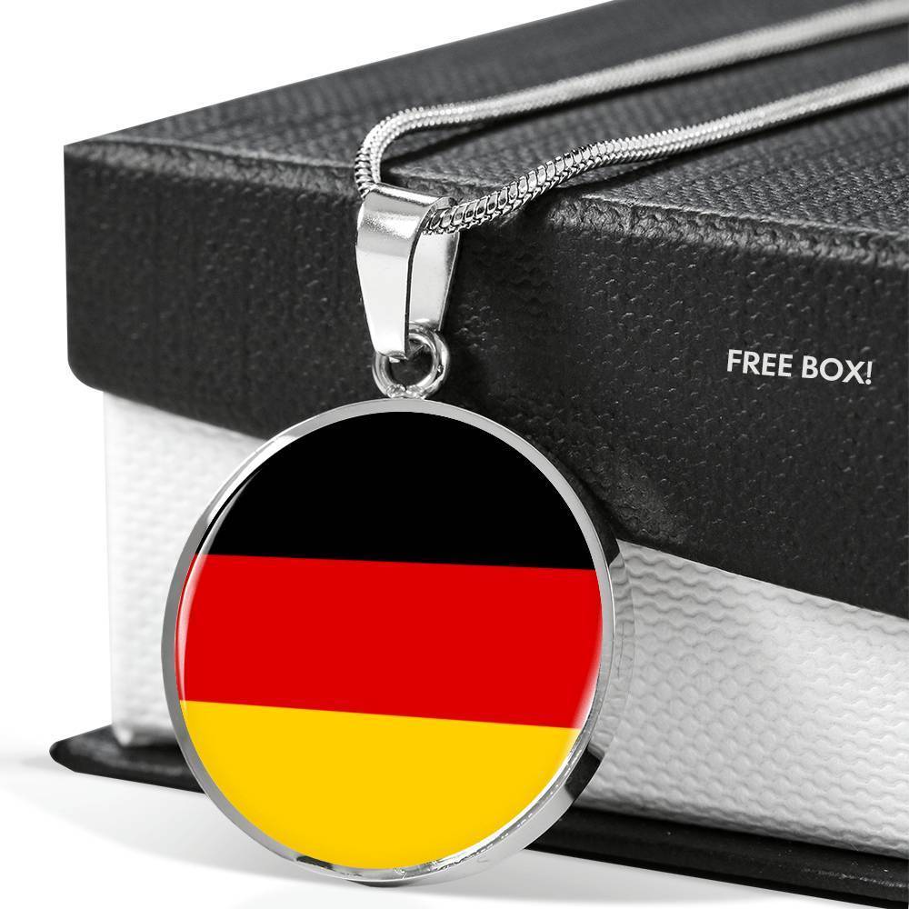Germany Flag Necklace Germany Flag Stainless Steel or 18k Gold 18-22" - Express Your Love Gifts