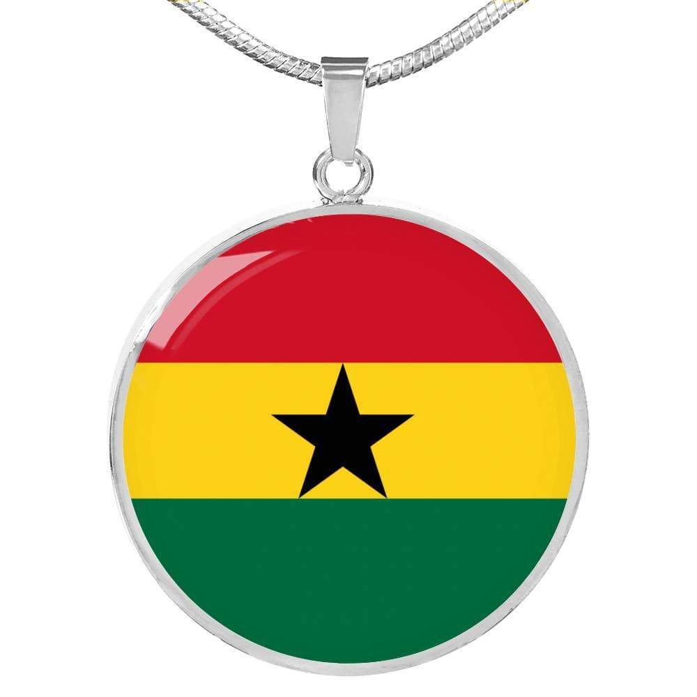 Ghana Flag Necklace Ghana Flag Stainless Steel or 18k Gold 18-22" - Express Your Love Gifts
