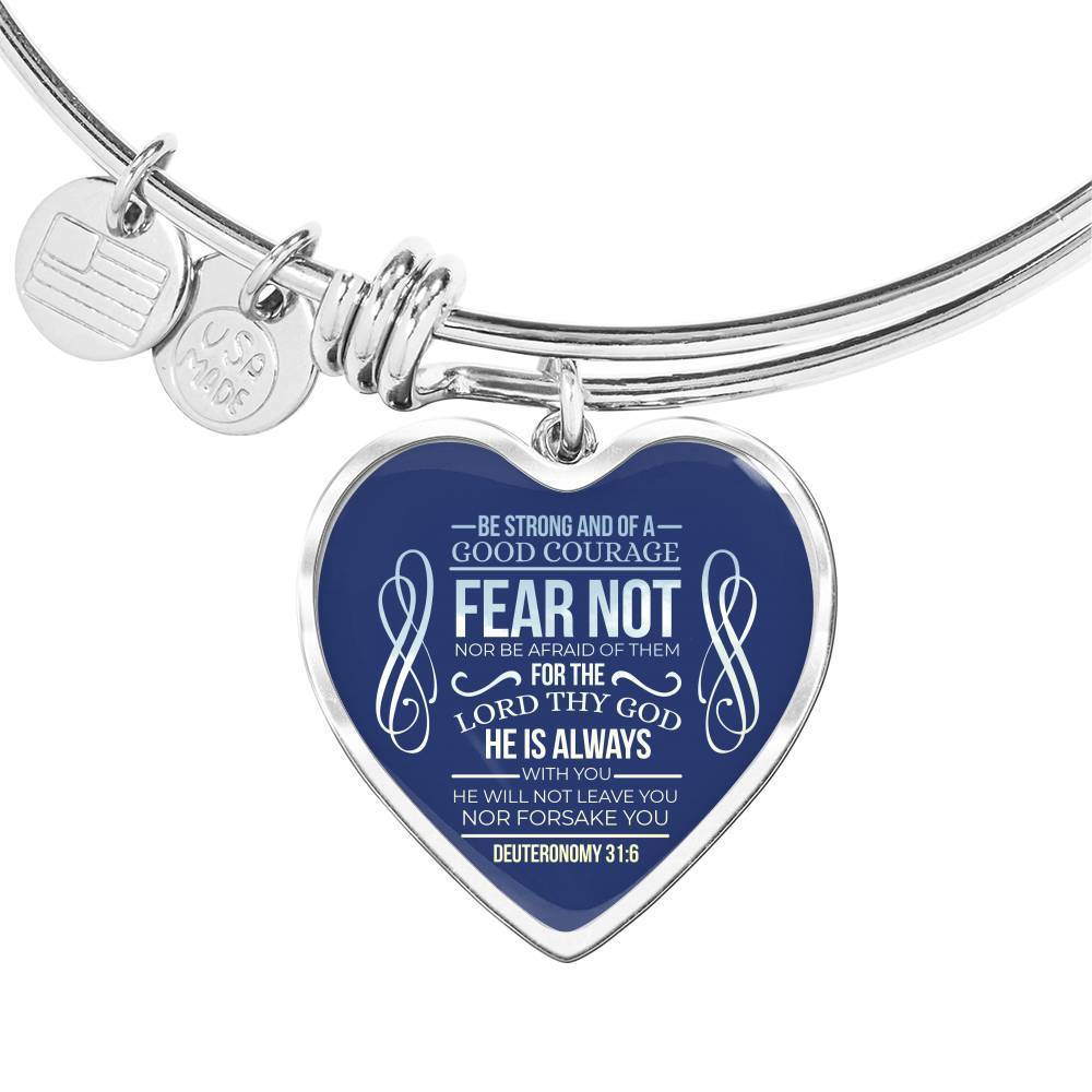 God Is Always With You Scripture Inspired Heart Bracelet Bangle - Express Your Love Gifts