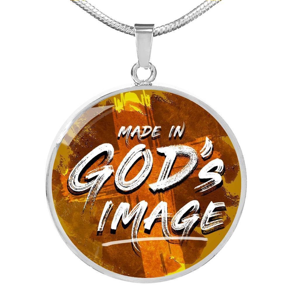 God's Image Circle Necklace Stainless Steel or 18k Gold 18-22"-Express Your Love Gifts