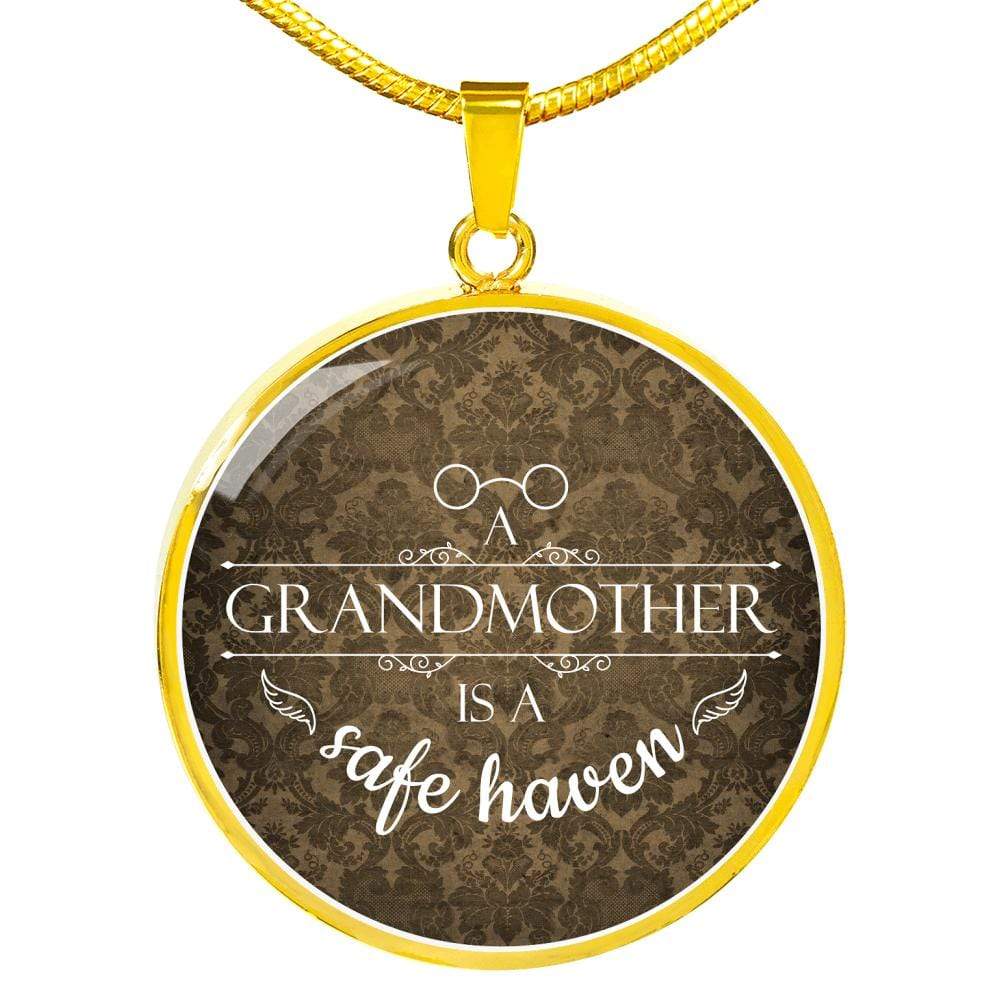 Grandmother Gift Circle Necklace Stainless Steel or 18k Gold 18-22" - Express Your Love Gifts