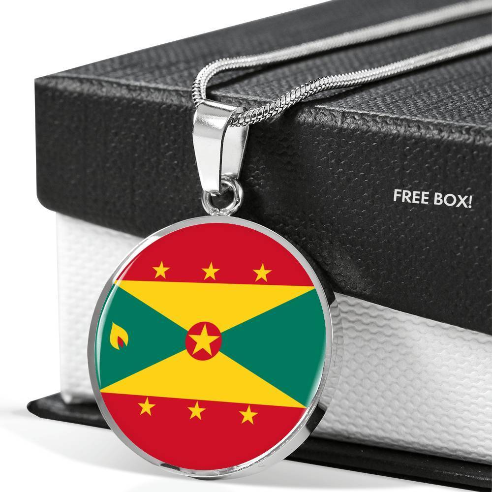 Grenada Flag Necklace Grenada Flag Necklace Stainless Steel or 18k Gold 18-22" - Express Your Love Gifts