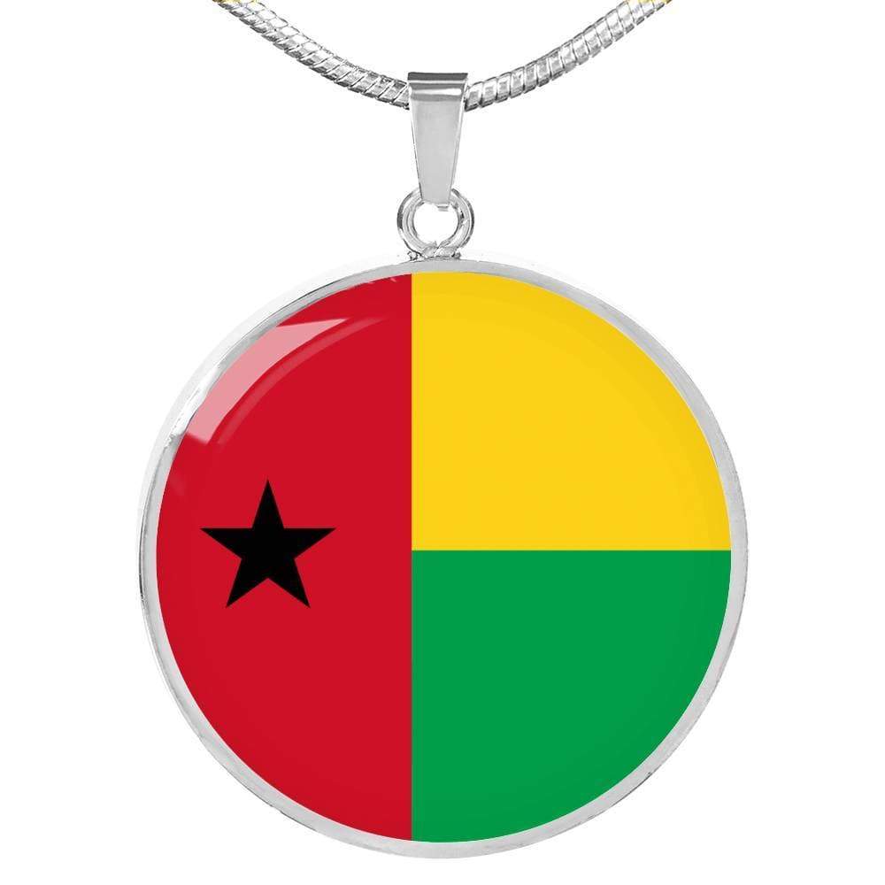 Guineabissau Flag Necklace Guineabissau Flag Stainless Steel or 18k Gold 18-22" - Express Your Love Gifts