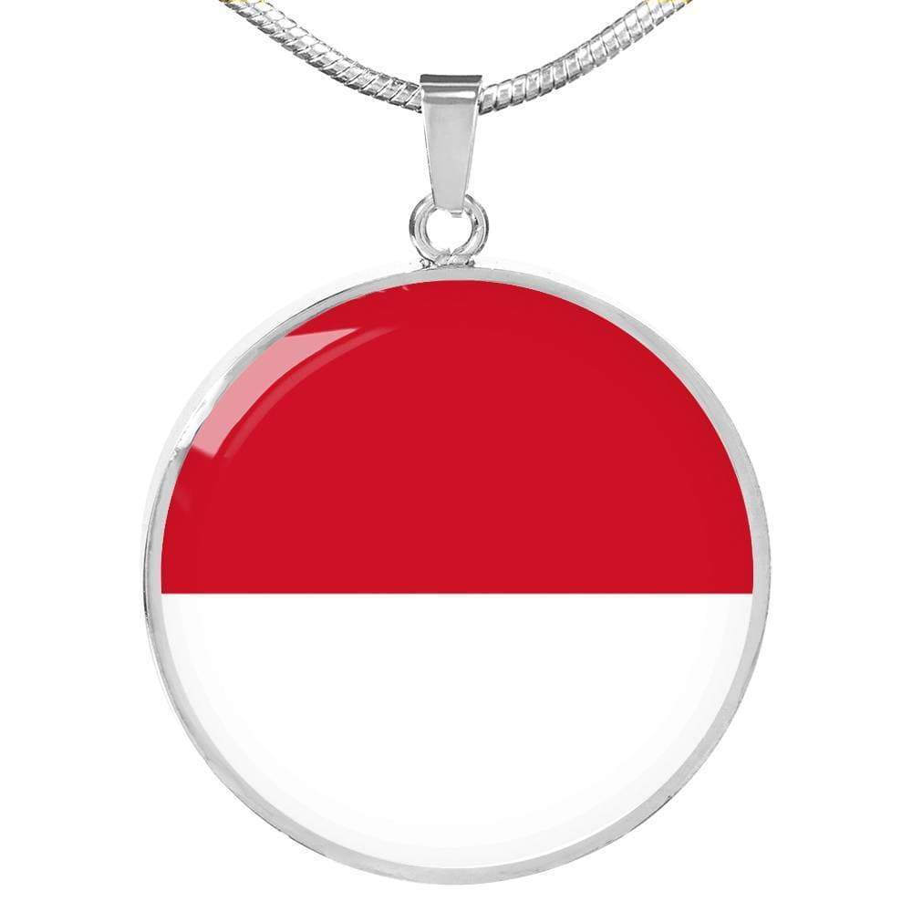 Indonesia Flag Necklace Indonesia Flag Stainless Steel or 18k Gold 18-22" - Express Your Love Gifts