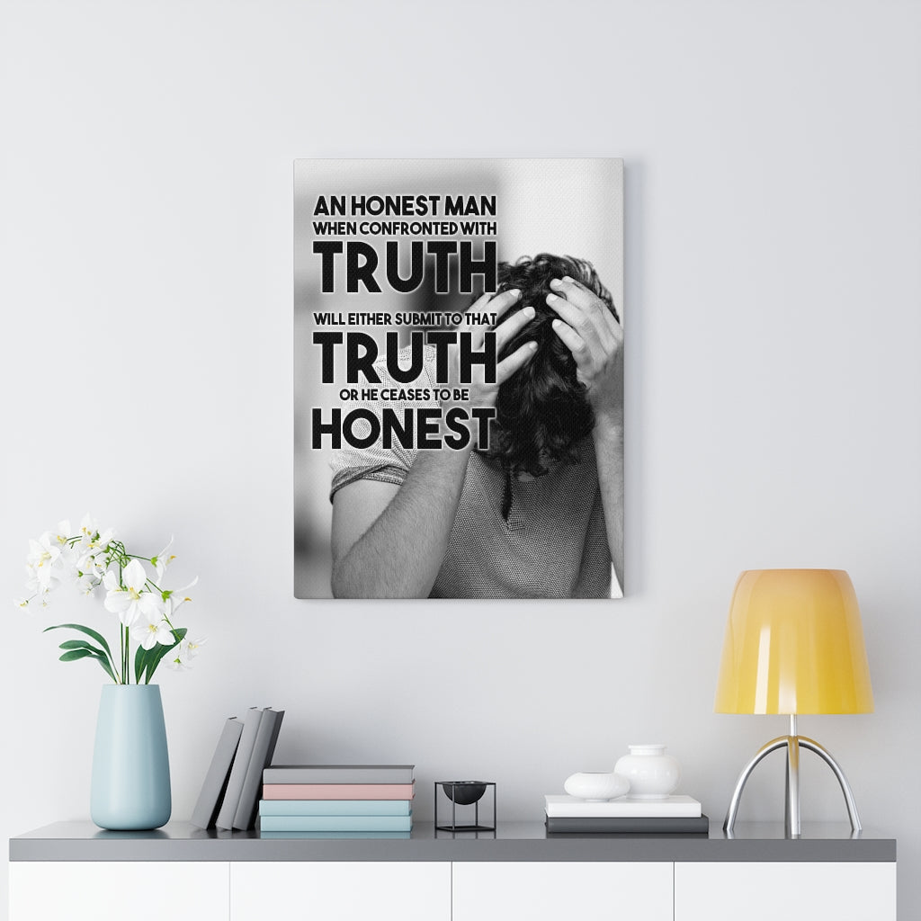 Inspiring Wall Art Housewarming Gift Honest Man Confronted with Truth Motivational Verse  Ready To Hang Stretched Canvas-Home Decor - Express Your Love Gifts