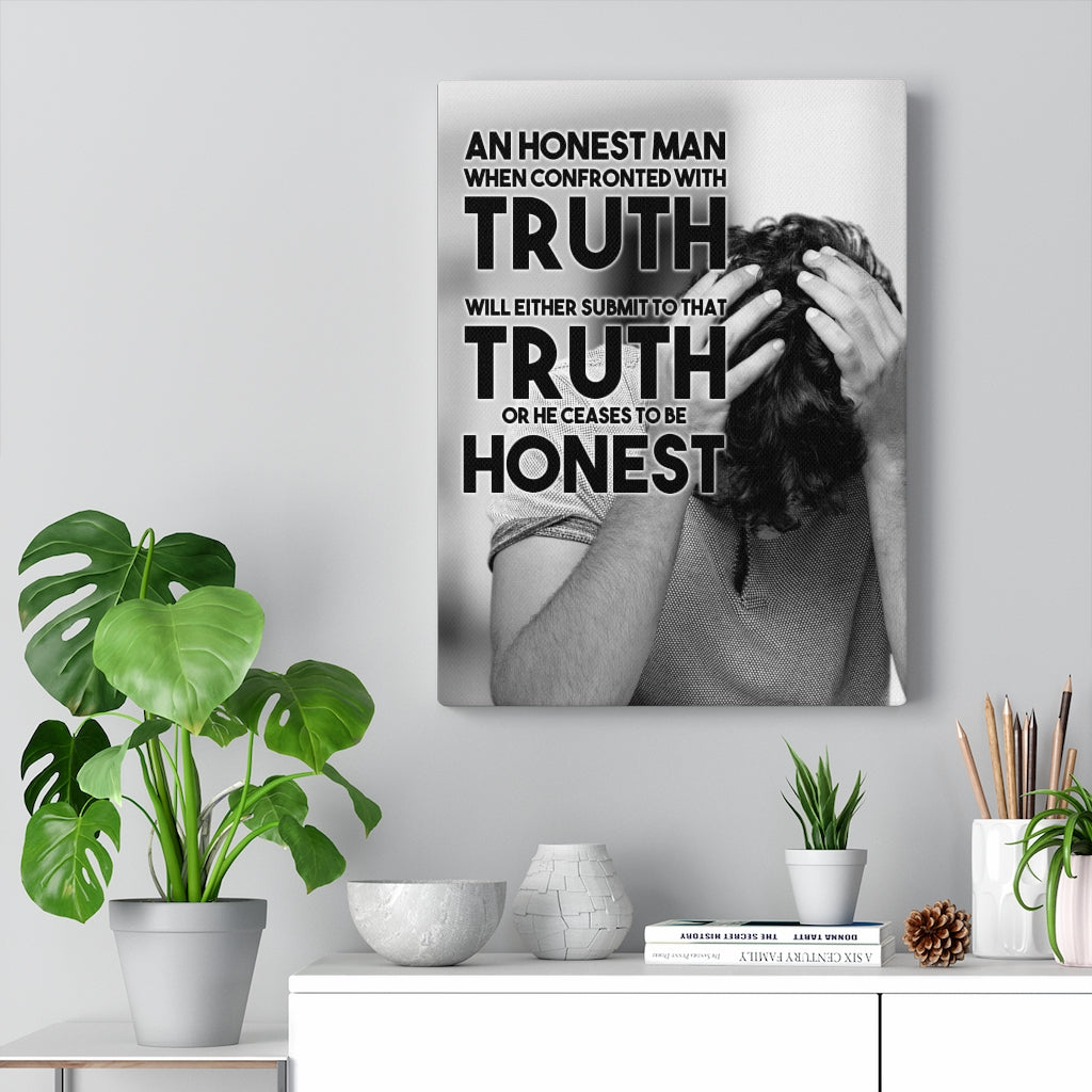 Inspiring Wall Art Housewarming Gift Honest Man Confronted with Truth Motivational Verse  Ready To Hang Stretched Canvas-Home Decor - Express Your Love Gifts