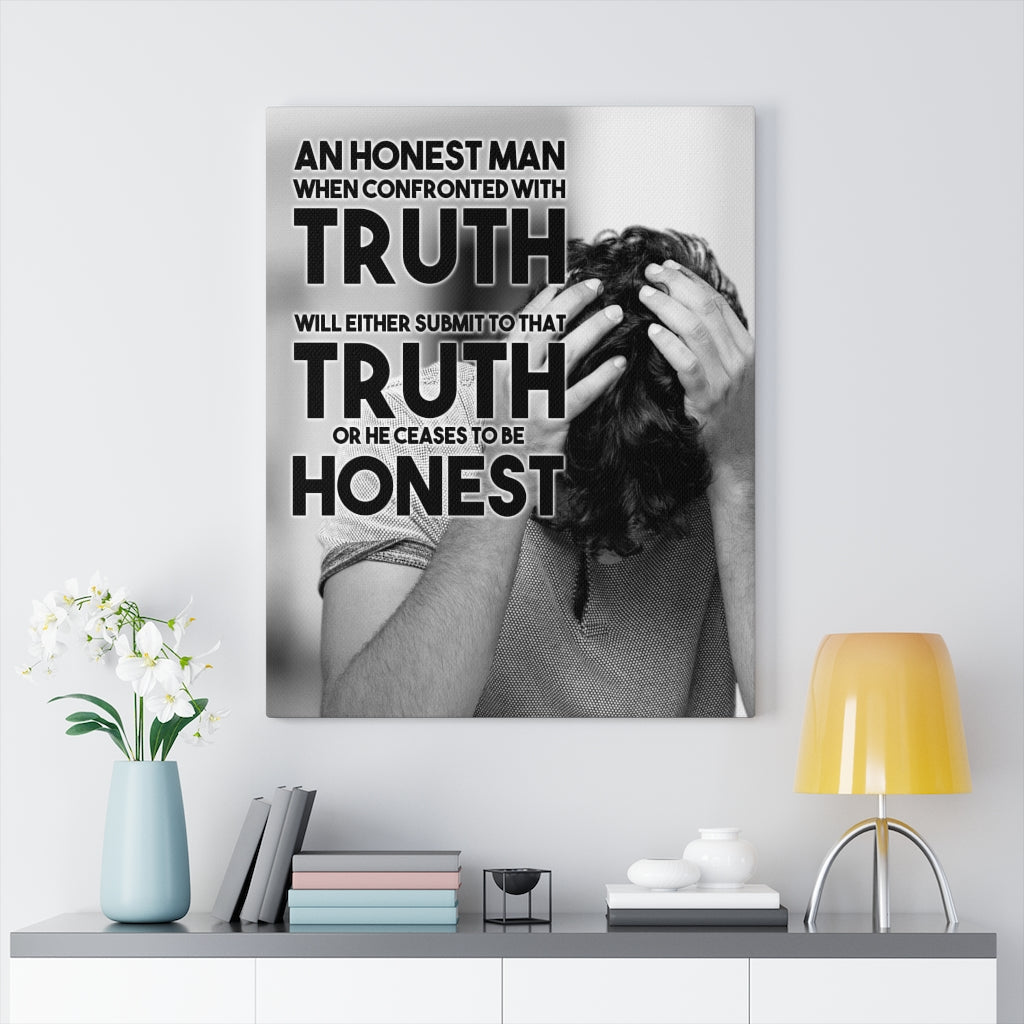 Inspiring Wall Art Housewarming Gift Honest Man Confronted with Truth Motivational Verse  Ready To Hang Stretched Canvas-Home Decor - Express Your Love Gifts