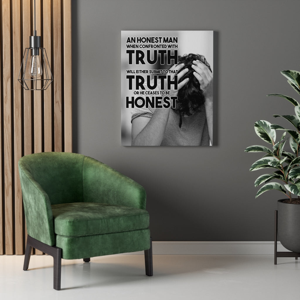 Inspiring Wall Art Housewarming Gift Honest Man Confronted with Truth Motivational Verse  Ready To Hang Stretched Canvas-Home Decor - Express Your Love Gifts