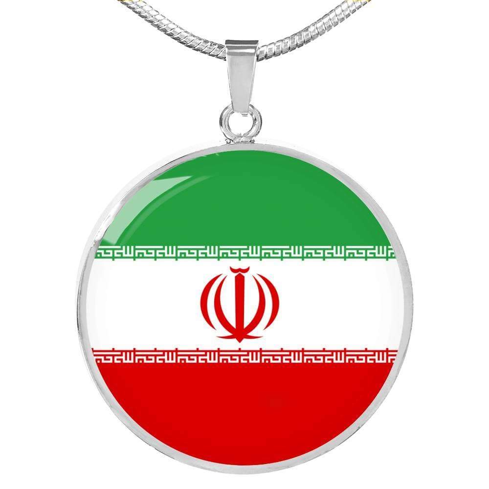 Iran Flag Necklace Iran Flag Stainless Steel or 18k Gold 18-22" - Express Your Love Gifts