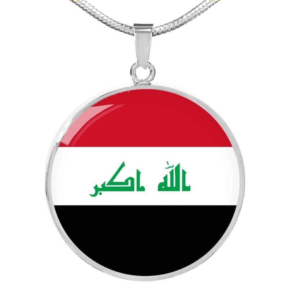 Iraq Flag Necklace Iraq Flag Stainless Steel or 18k Gold 18-22" - Express Your Love Gifts