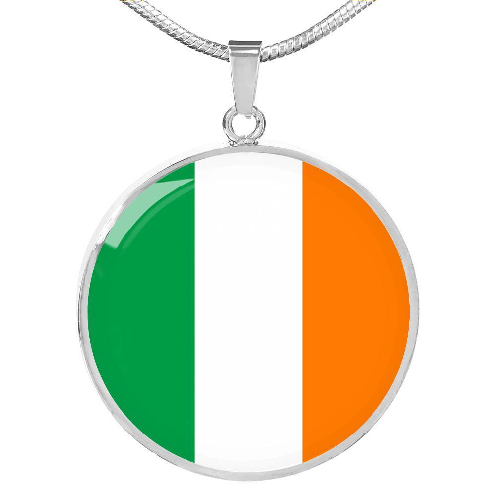 Ireland Flag Necklace Ireland Flag Stainless Steel or 18k Gold 18-22" - Express Your Love Gifts