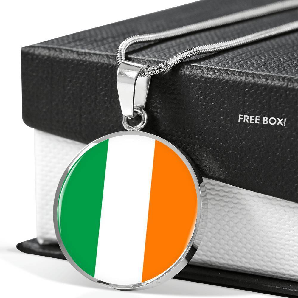 Ireland Flag Necklace Ireland Flag Stainless Steel or 18k Gold 18-22" - Express Your Love Gifts