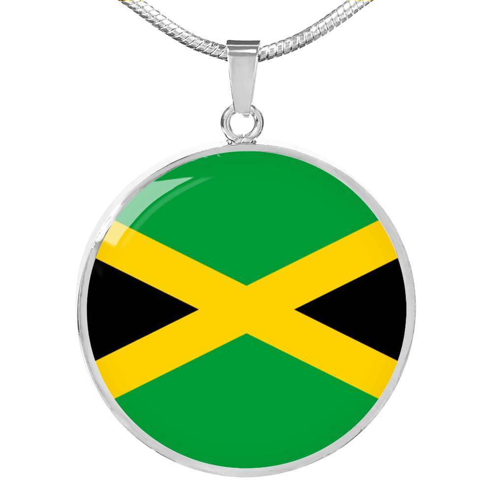 Jamaica Flag Necklace Jamaica Flag Stainless Steel or 18k Gold 18-22" - Express Your Love Gifts