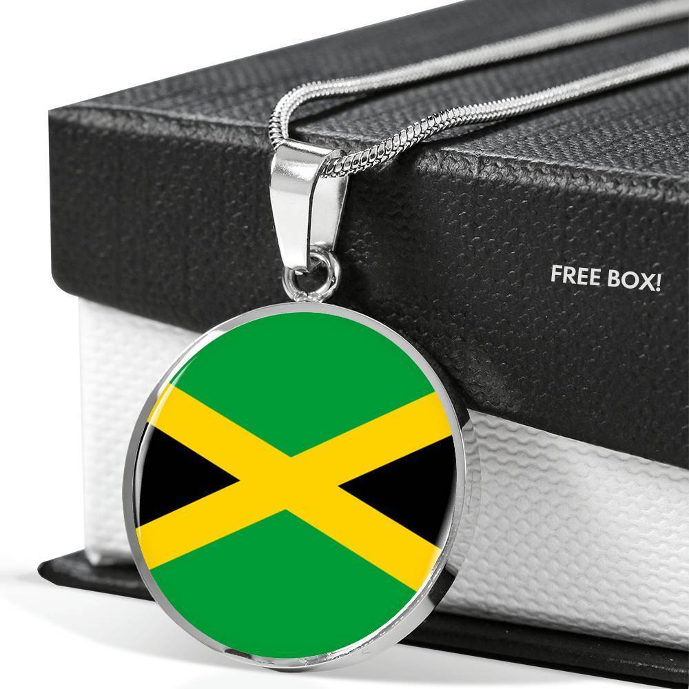 Jamaica Flag Necklace Jamaica Flag Stainless Steel or 18k Gold 18-22" - Express Your Love Gifts