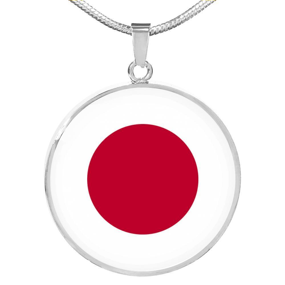 Japan Flag Necklace Japan Flag Stainless Steel or 18k Gold 18-22" - Express Your Love Gifts