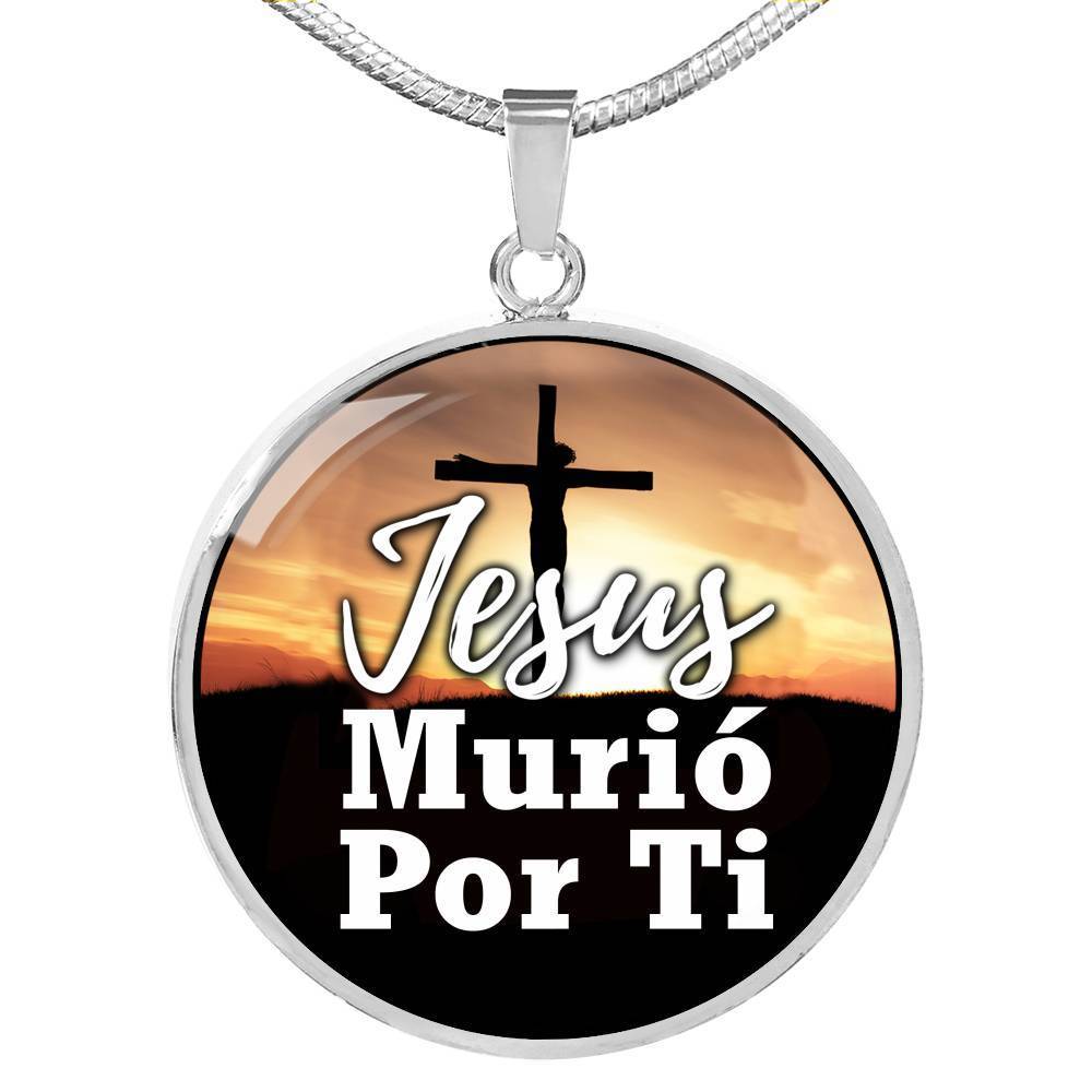 Jesus Murio Por Ti Collar Acero Inoxidable u Oro 18k Dog Tag 24" Cadena-Express Your Love Gifts