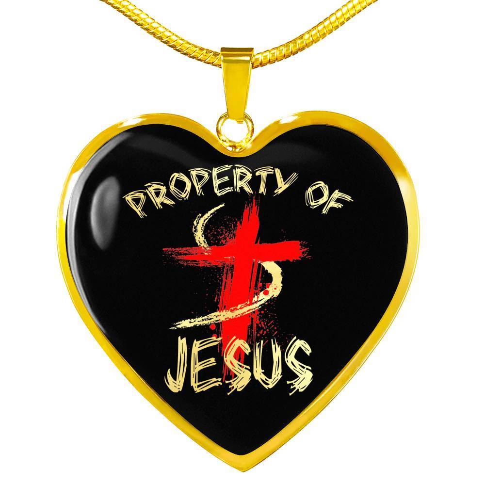 Jesus Necklace Stainless Steel or 18k Gold Heart Pendant 18-22"-Express Your Love Gifts