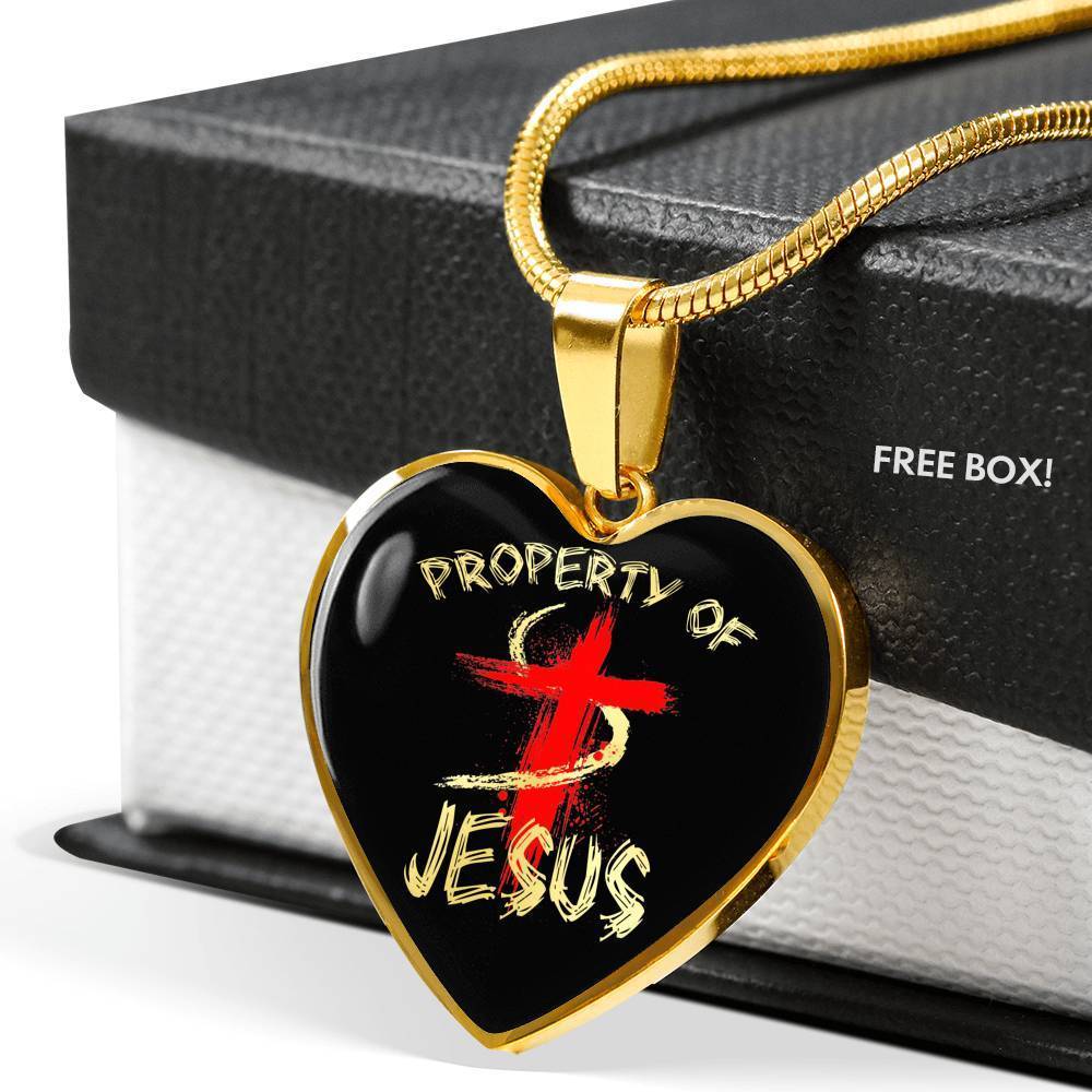 Jesus Necklace Stainless Steel or 18k Gold Heart Pendant 18-22"-Express Your Love Gifts