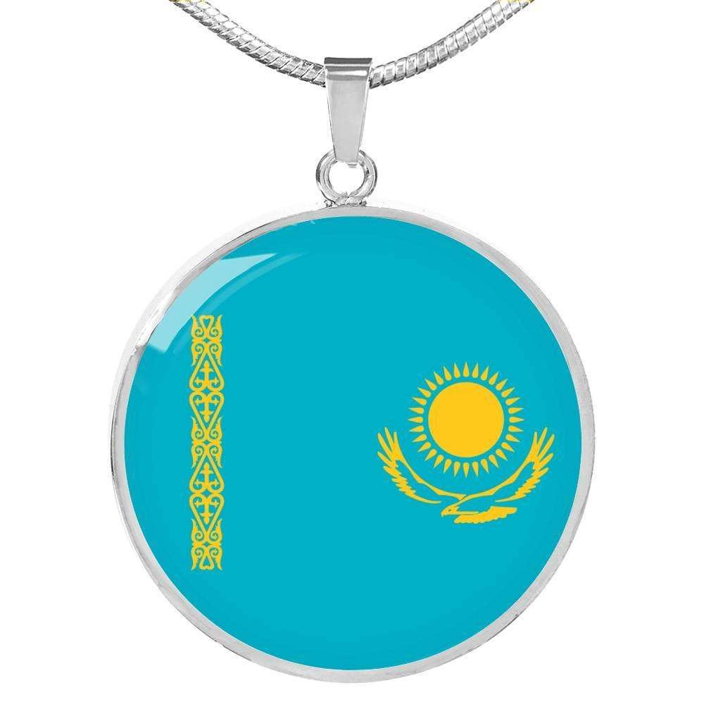Kazakhstan Flag Necklace Kazakhstan Flag Stainless Steel or 18k Gold 18-22" - Express Your Love Gifts