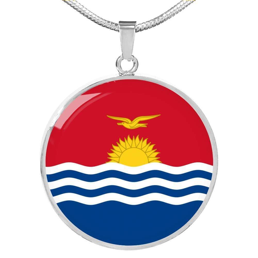 Kiribati Flag Necklace Kiribati Flag Stainless Steel or 18k Gold 18-22" - Express Your Love Gifts