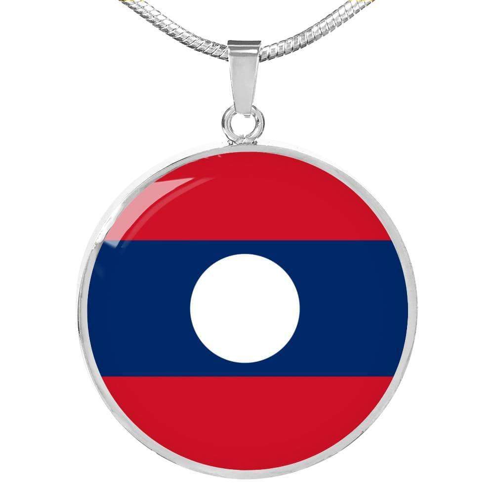 Laos Flag Necklace Laos Flag Necklace Stainless Steel or 18k Gold 18-22" - Express Your Love Gifts