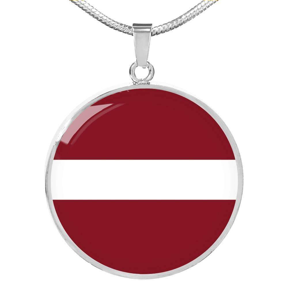 Latvia Flag Necklace Latvia Flag Necklace Stainless Steel or 18k Gold 18-22" - Express Your Love Gifts