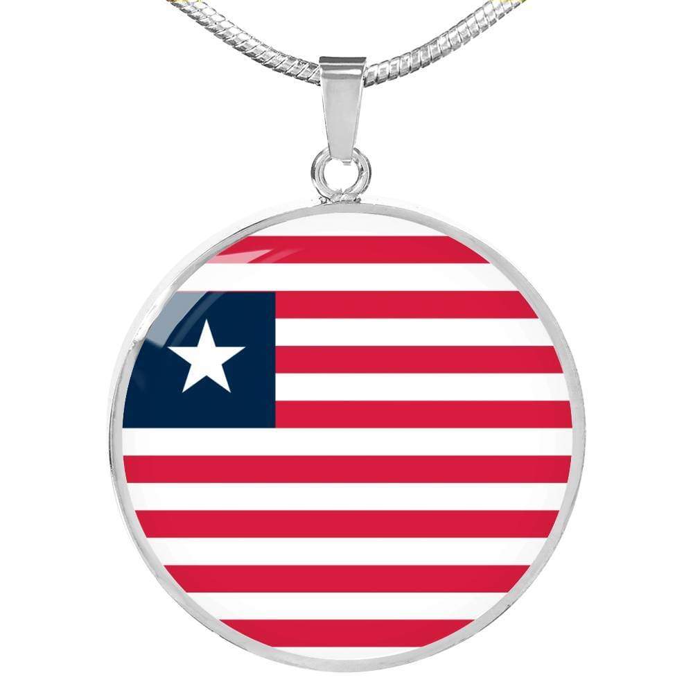 Liberia Flag Necklace Liberia Flag Necklace Stainless Steel or 18k Gold 18-22" - Express Your Love Gifts