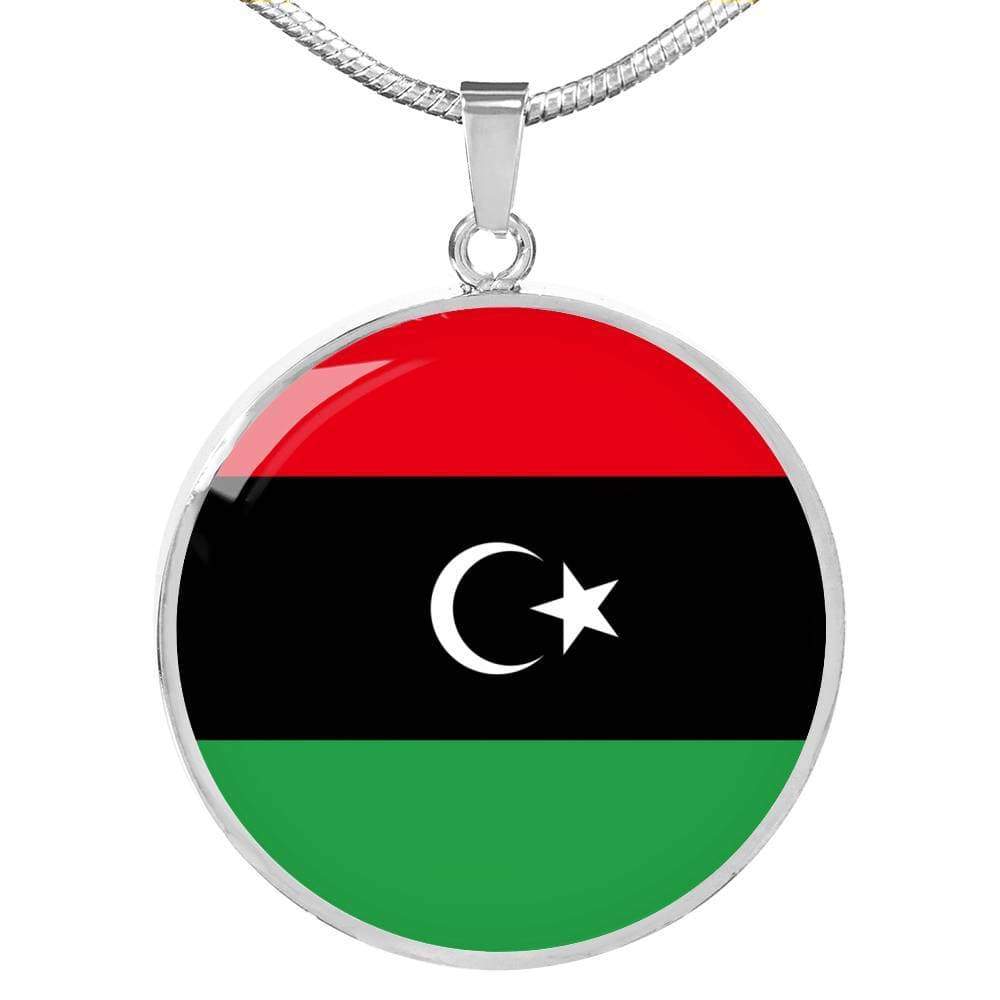 Libya Flag Necklace Libya Flag Necklace Stainless Steel or 18k Gold 18-22" - Express Your Love Gifts