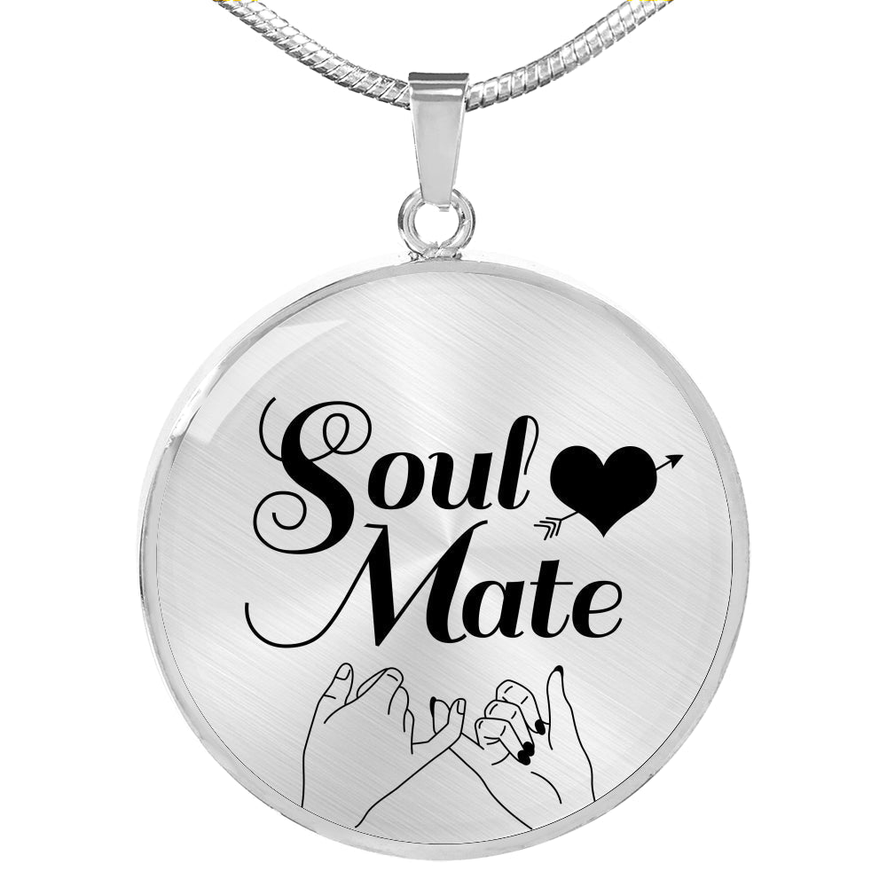 Love Gift Soul Mate Circle Pendant Necklace Stainless Steel or 18k Gold 18-22" - Express Your Love Gifts