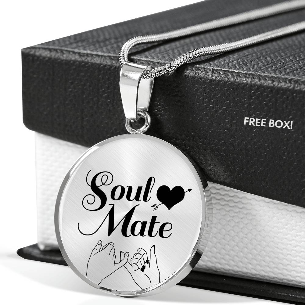 Love Gift Soul Mate Circle Pendant Necklace Stainless Steel or 18k Gold 18-22" - Express Your Love Gifts