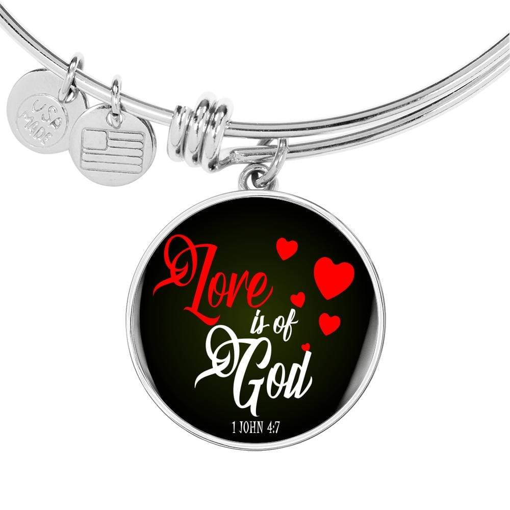 Love Is Of God 1 John 4:7 Circle Bracelet Bangle - Express Your Love Gifts