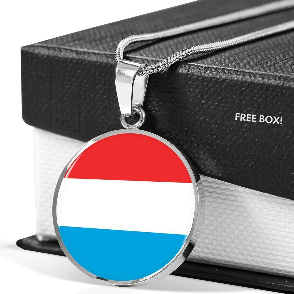 Luxembourg Flag Necklace Luxembourg Flag Stainless Steel or 18k Gold 18-22" - Express Your Love Gifts