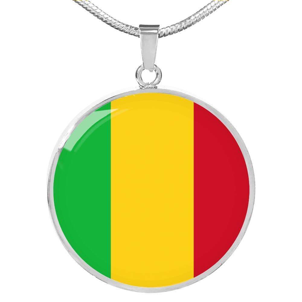 Mali Flag Necklace Mali Flag Stainless Steel or 18k Gold 18-22" - Express Your Love Gifts