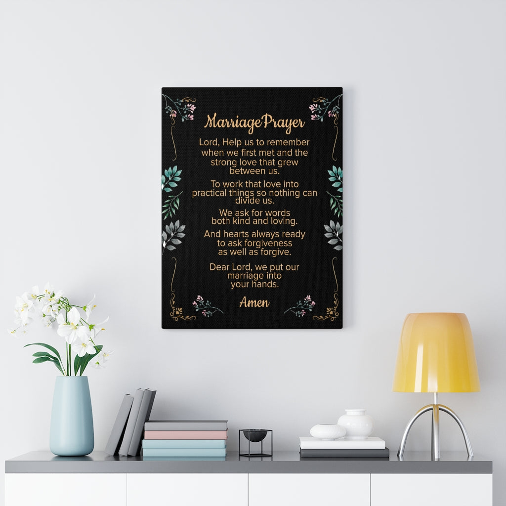 Marriage Prayer Motivation Wall Decor for Home Office Gym Inspiring Success Quote Print Ready to Hang - Express Your Love Gifts