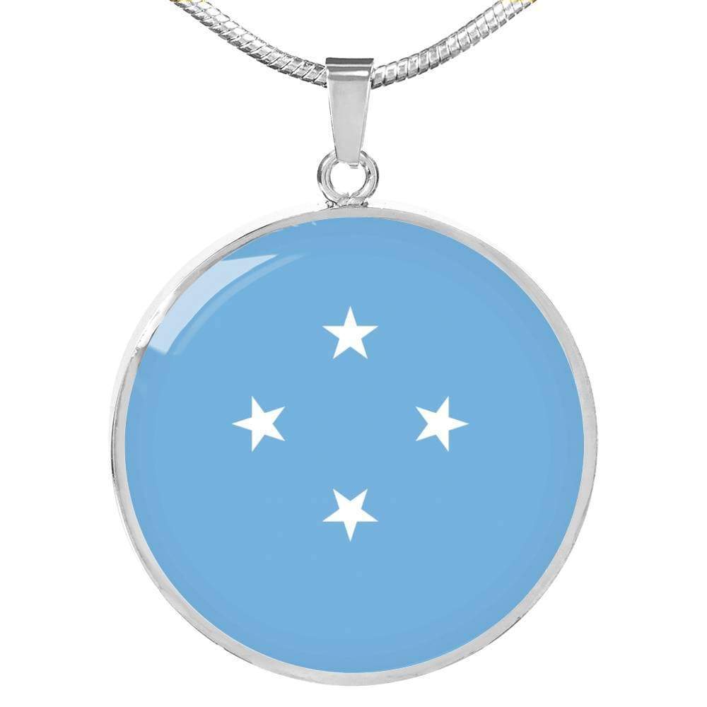 Micronesia Flag Necklace Micronesia Flag Stainless Steel or 18k Gold 18-22" - Express Your Love Gifts