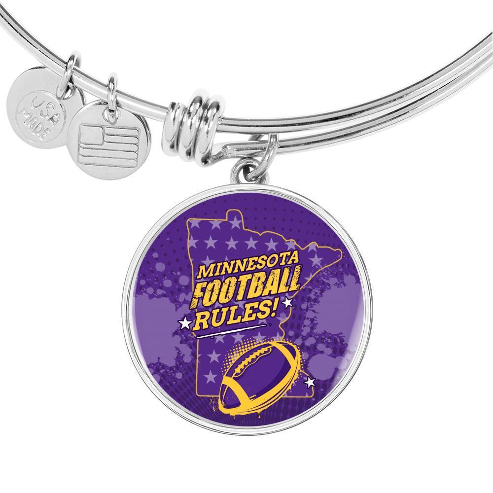 Minnesota Sports Fan Football Gift Circle Bracelet Bangle - Express Your Love Gifts
