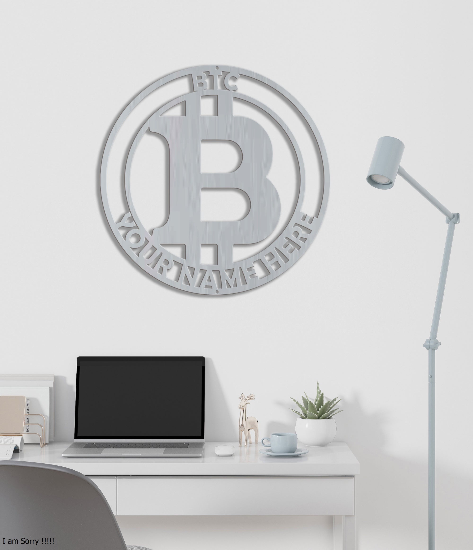 Bitcoin Steel Sign Laser Cut Powder Coated Home & Office Metal Wall Decor Multiple Sizes & Colors-Express Your Love Gifts