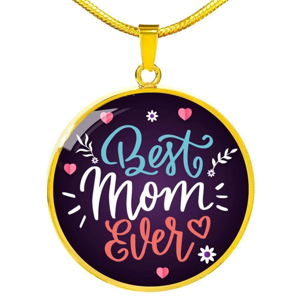 Mom Circle Necklace Stainless Steel or 18k Gold 18-22" - Express Your Love Gifts