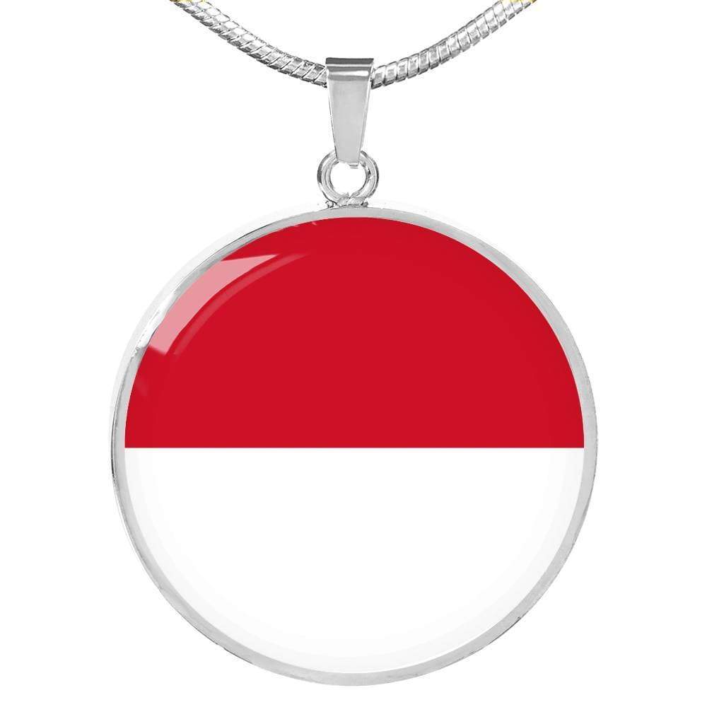 Monaco Flag Necklace Monaco Flag Stainless Steel or 18k Gold 18-22" - Express Your Love Gifts
