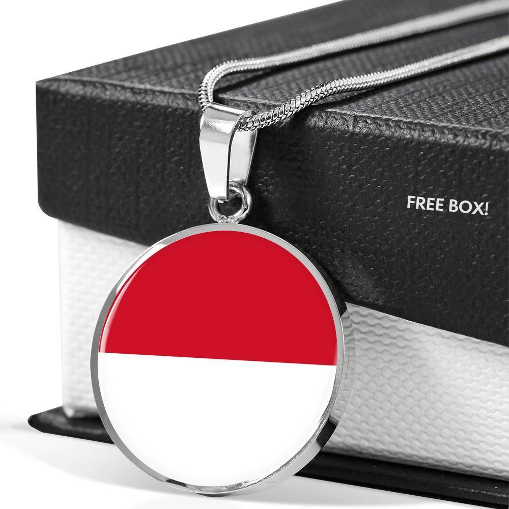 Monaco Flag Necklace Monaco Flag Stainless Steel or 18k Gold 18-22" - Express Your Love Gifts