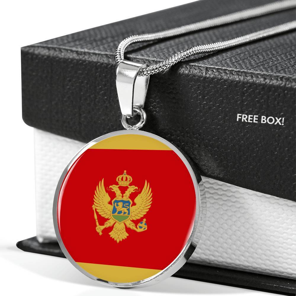 Montenegro Flag Necklace Montenegro Flag Stainless Steel or 18k Gold 18-22" - Express Your Love Gifts