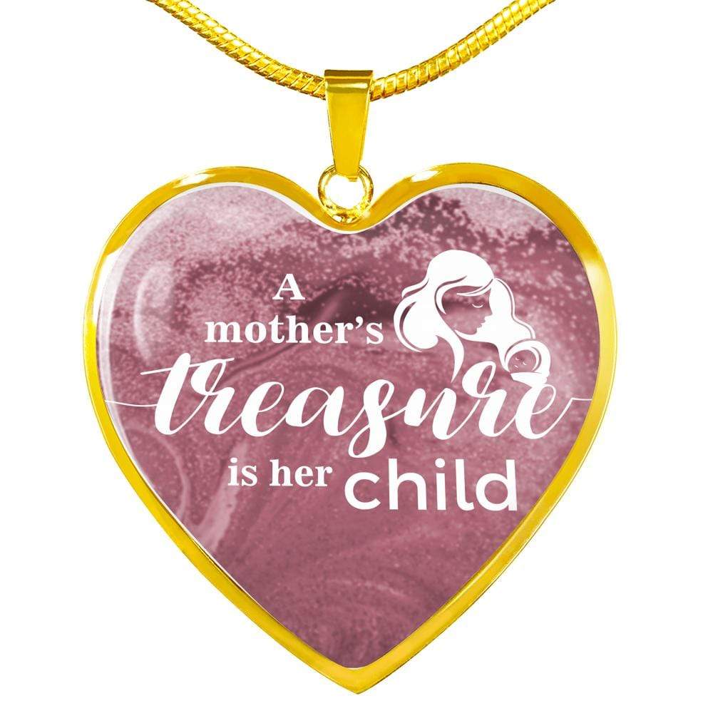 Mother'S Treasure Necklace Stainless Steel or 18k Gold Heart Pendant 18-22" - Express Your Love Gifts