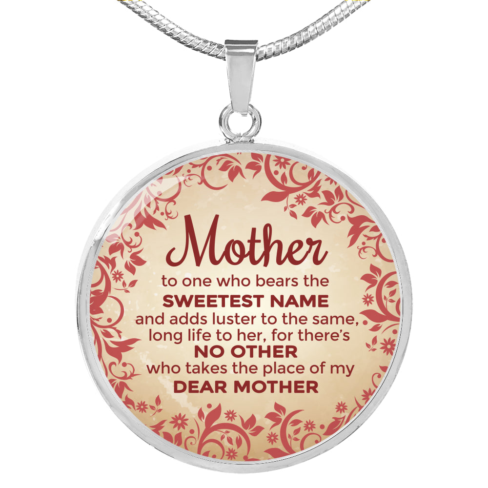 Mother Sweetest Name Circle Necklace Stainless Steel or 18k Gold 18-22" - Express Your Love Gifts