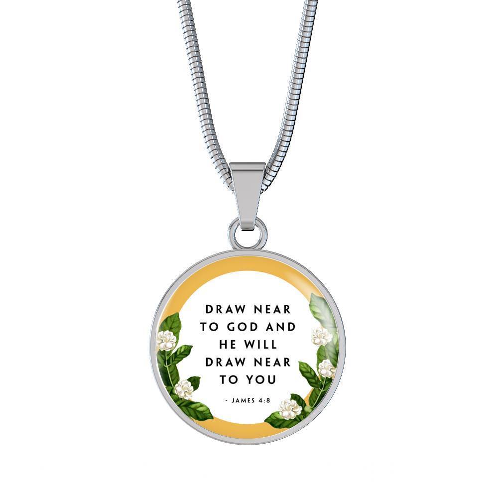 Near the Presence of God Circle Necklace Stainless Steel or 18k Gold 18-22"-Express Your Love Gifts