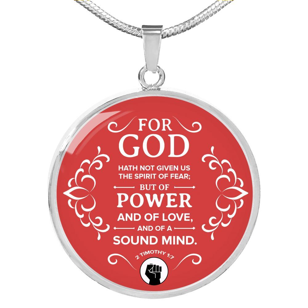 No Fear Christian Gift Circle Necklace Stainless Steel or 18k Gold 18-22" - Express Your Love Gifts