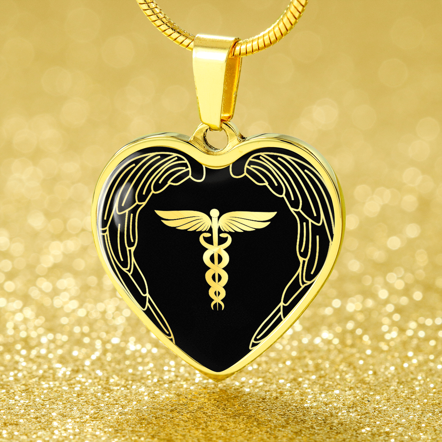 Nurses Are Angels Necklace Stainless Steel or 18k Gold Heart Pendant 18-22" - Express Your Love Gifts