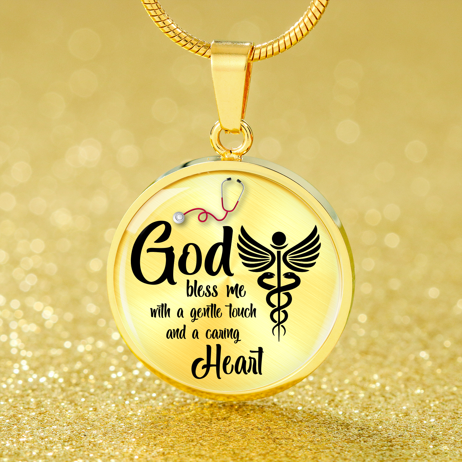 Nurses Prayer Nurse Gift Circle Necklace Stainless Steel or 18k Gold 18-22" - Express Your Love Gifts